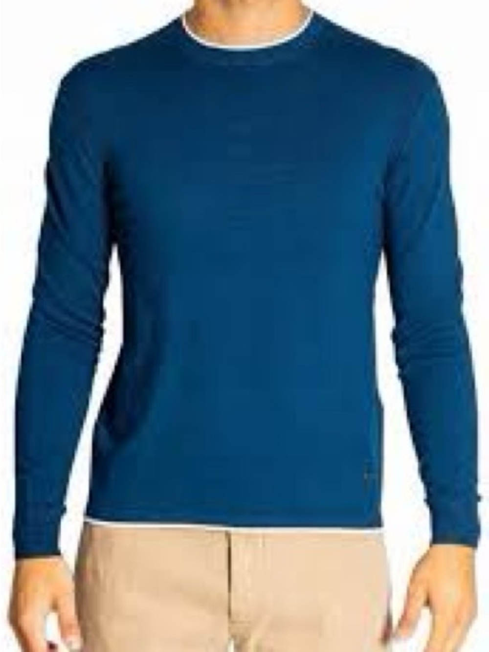 Emporio Armani Men's Crewneck Sweater in Teal Blue XL